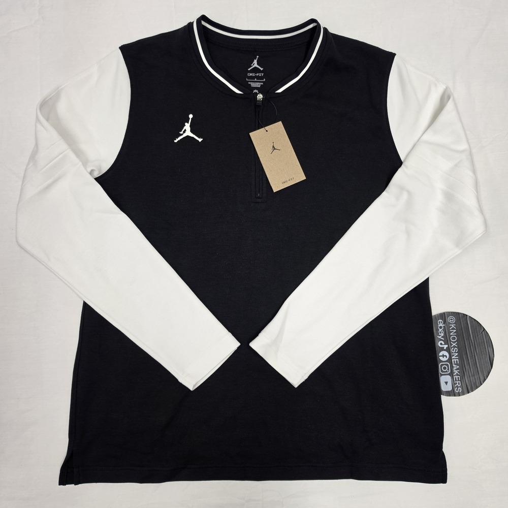 Jordan Dri-FIT Football 1/4 Zip Pullover Black FN6926-010 Women's Size Large